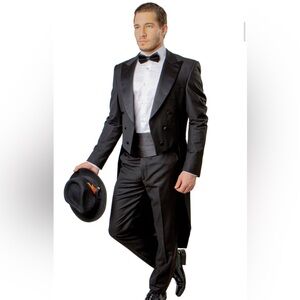 Classic Black Men's Tailcoat Tuxedo Suit 38S